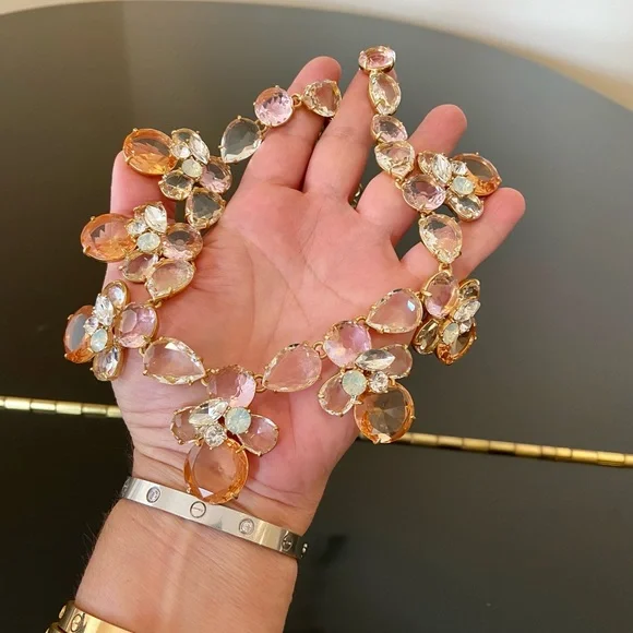 NWT Luxury Wedding Rare Spring Summer Formal J. Crew Crystal Statement Necklace